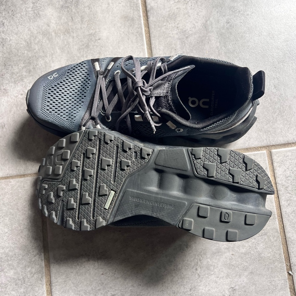 On Running Men’s Grey Mesh Athletic Sneakers - Picture 4 of 5